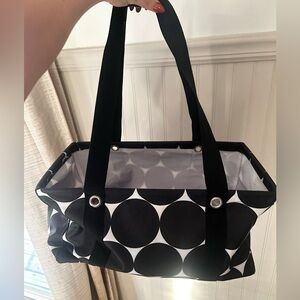 Thirty-One Black and White Circle Pattern Utility Tote